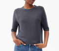 Short-Sleeve Mesh Crew-Neck Jumper - Incense - Women