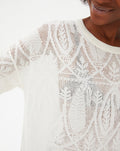 Paisley Lace Crew-Neck Jumper - Natural - Women