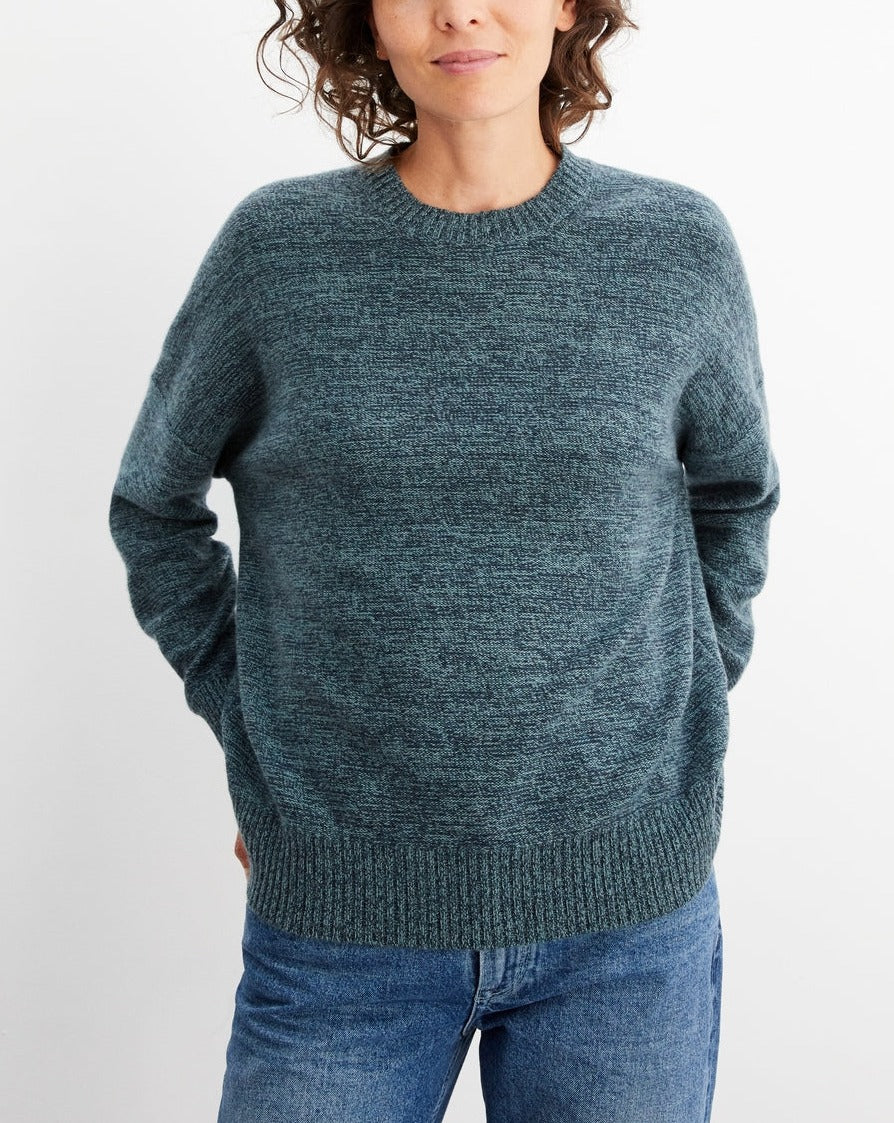 Jersey Cuello Redondo Mouliné 4 Hilos - Mouliné Grafito y Horizonte - Mujer