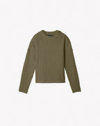 Eric Bompard - Double Cable High Neck Sweater - Khaki - Women