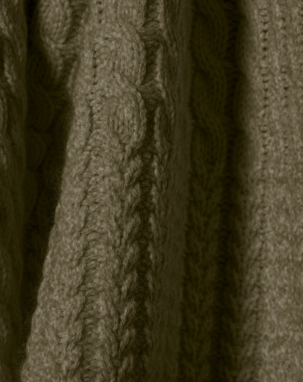 Eric Bompard - Double Cable High Neck Sweater - Khaki - Women