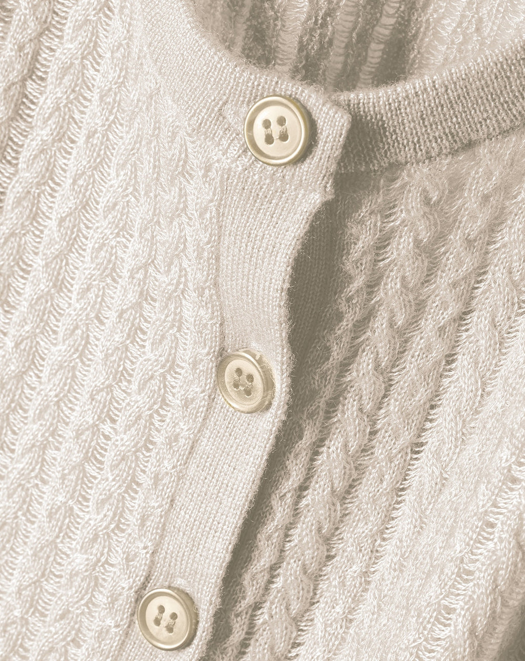 Chaqueta de Punto Trenzada Calada - Cáñamo - Mujer