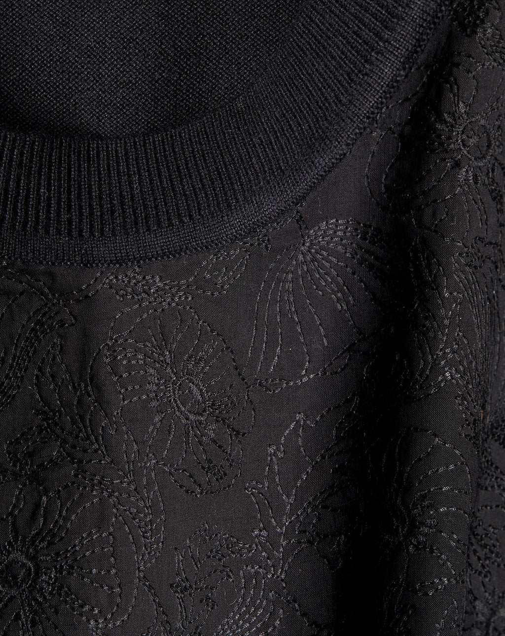 Pull Ras De Cou Brode Miami - Noir - Femme