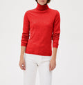 Jersey Cuello Vuelto Ajustado - Rubis - Mujer