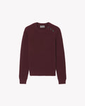 Ribbed Crew Neck Jumper with Shoulder Button Placket - Azuki - Women