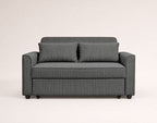 Ernest - 2-Seater Straight Convertible Sofa - Corduroy - Grey