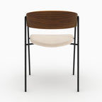 Esmée - Set of 2 Chairs in Off-White Velvet and Walnut Wood