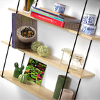 Étagère Murale 4 Niveaux Décor Bois - Bois