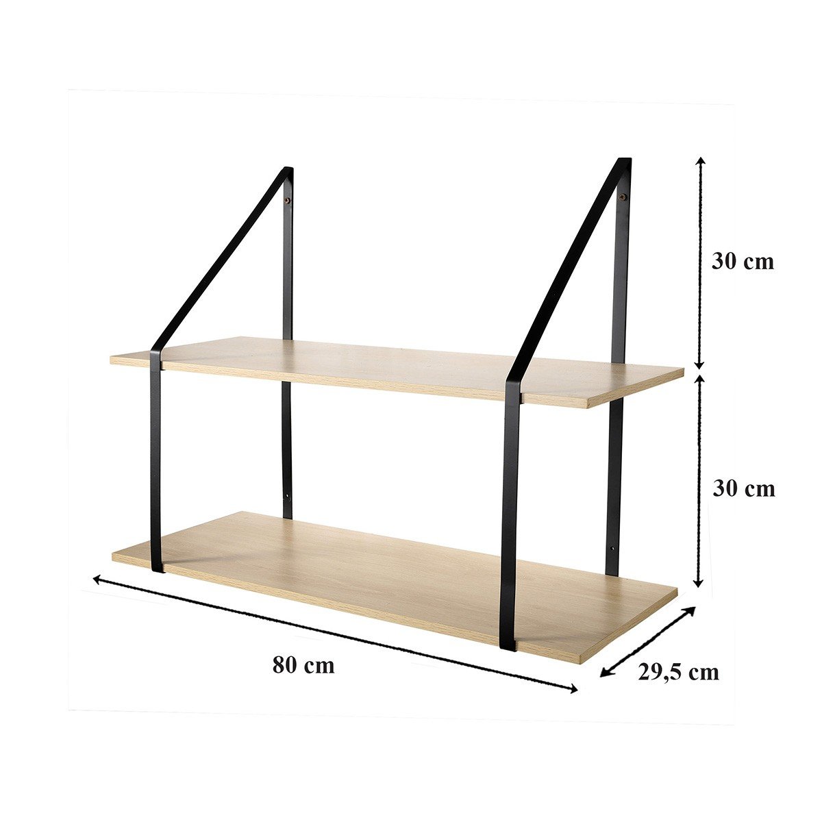 Estante de pared de 2 niveles