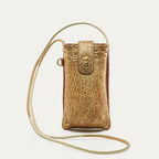 Marcus Double Phone Case Bubble Leather Antique Gold
