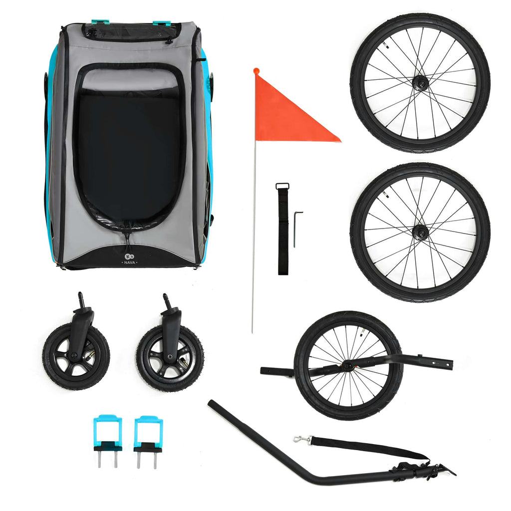 Remolque Bicicleta Infantil 3En1 Nava Azul
