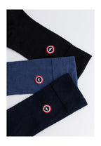 Pack Of 3 Mid-Calf Socks - Black Navy Blue