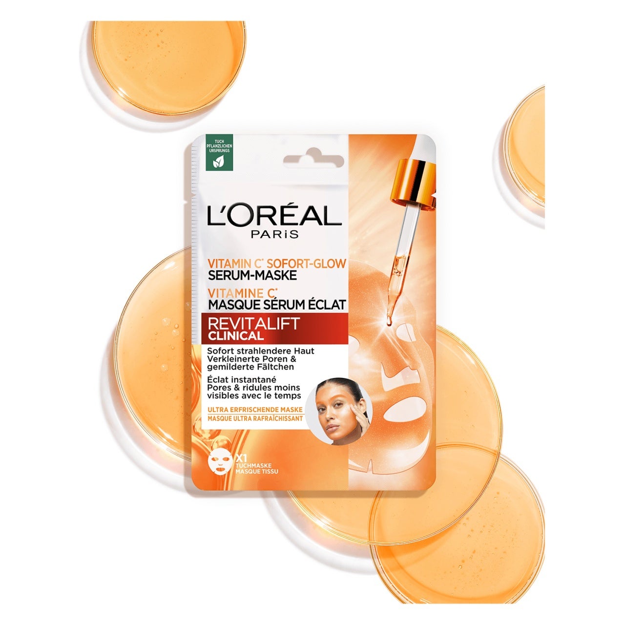 Pack of 5 - Sheet Masks - Revitalift Clinical Vitamin C Radiance Serum Mask