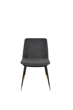 Lionel - Set of 2 Dining Room Chairs - Fabric - Dark Gray