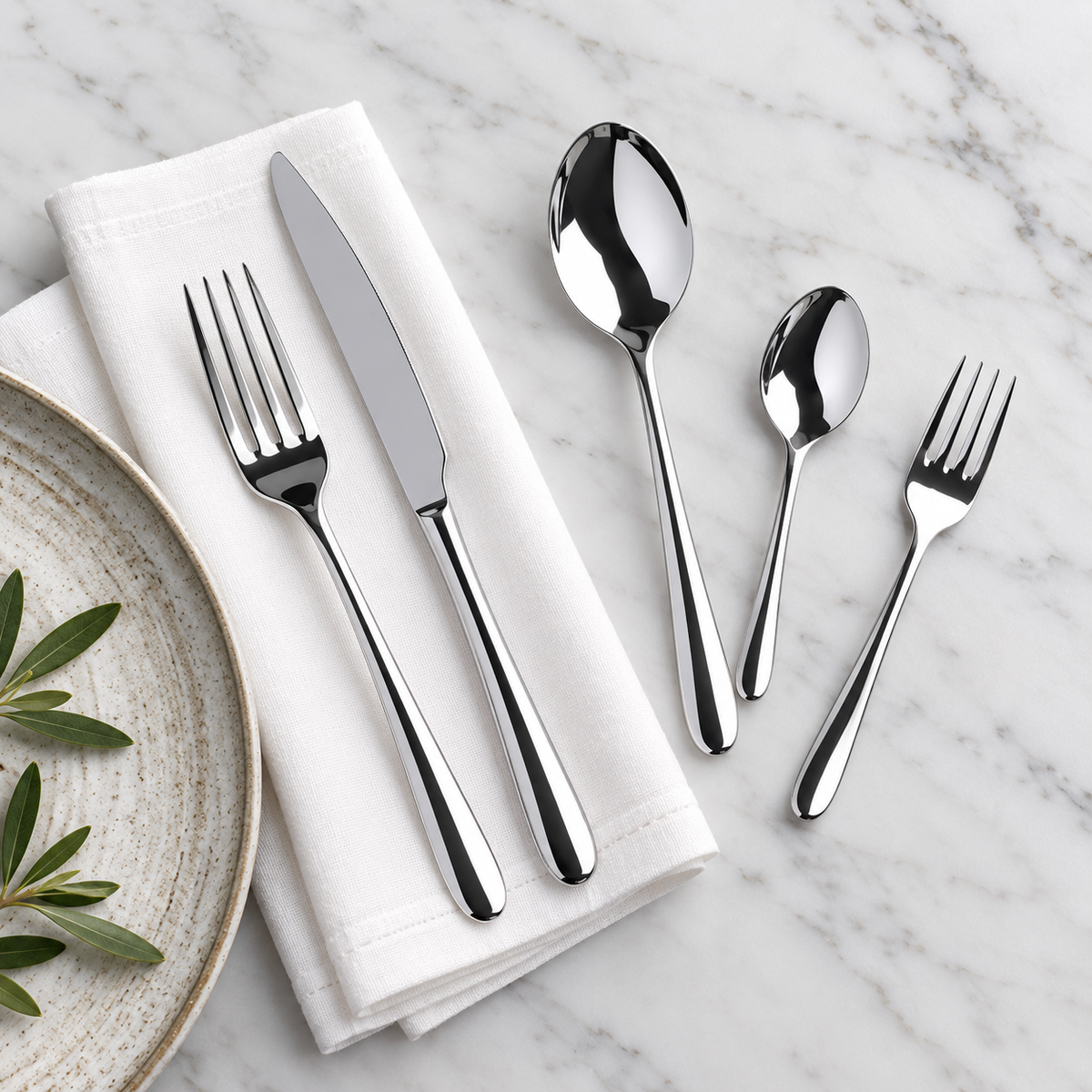 Art Culinaire - Bestekset Aura - Roestvrij Staal 18/10 - Zilver