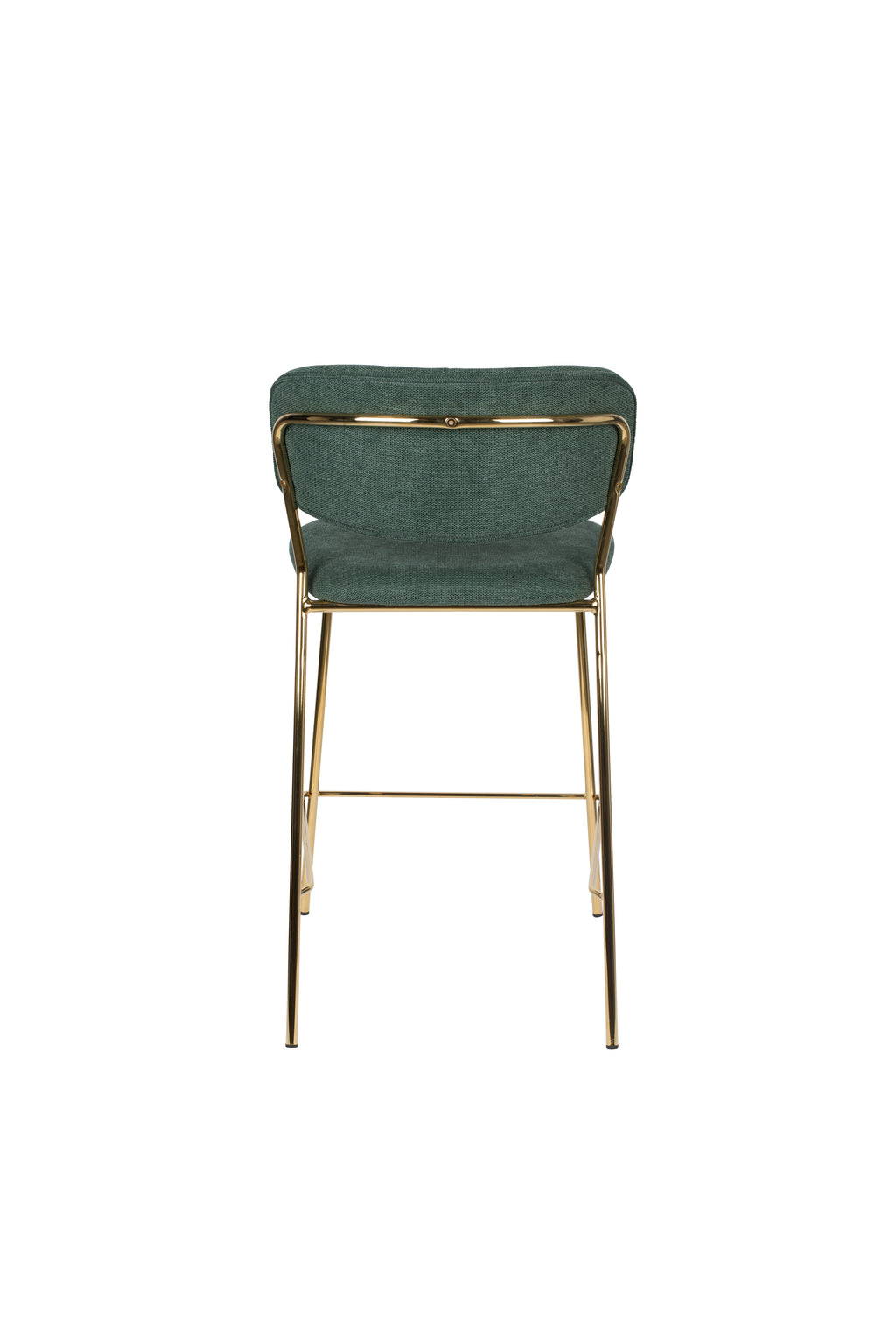 Jolien - Lote De 2 Taburetes De Bar & De Mostrador - Tela - Dorado/Verde Oscuro