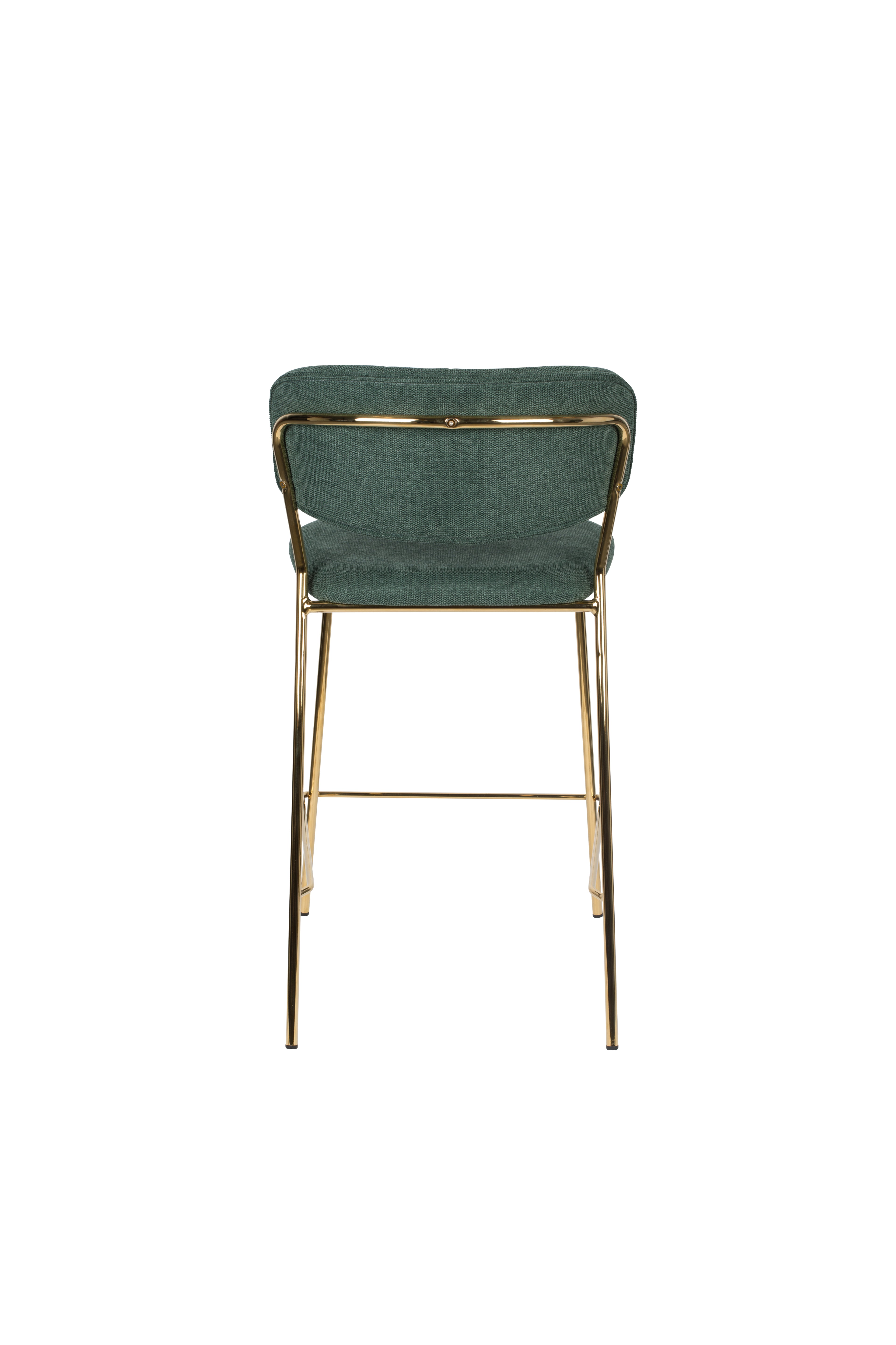 Jolien - Lote De 2 Taburetes De Bar & De Mostrador - Tela - Dorado/Verde Oscuro