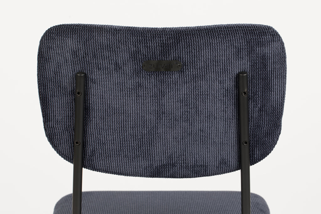 Benson 64.5 Cm - Set of 2 Bar & Counter Stools - Fabric - Dark Blue