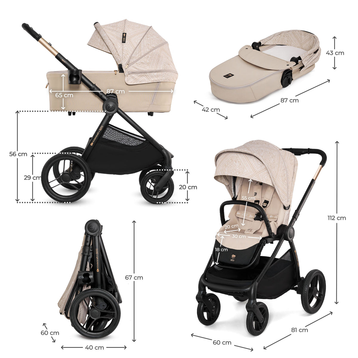 Versatile Nea 2 Whisper Dune Bizuu Pushchair