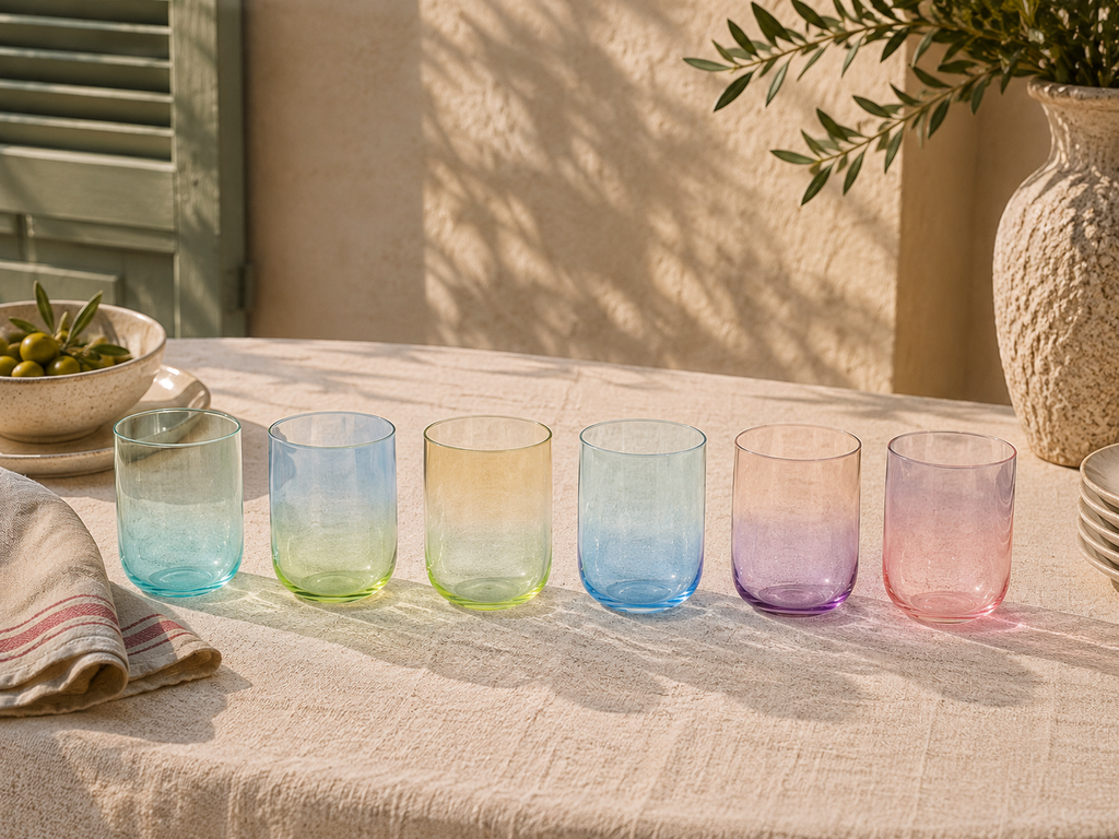 Rainbow - Set De 6 Verres À Eau - Verre - Multicolore