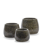 Glazed Shades – Blumentopf 01 – M – Steingut – Dunkelgrün