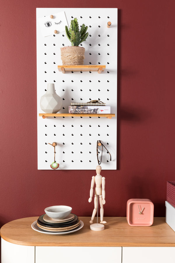 Bundy Pegboard - Estante - Bambú macizo - Blanco