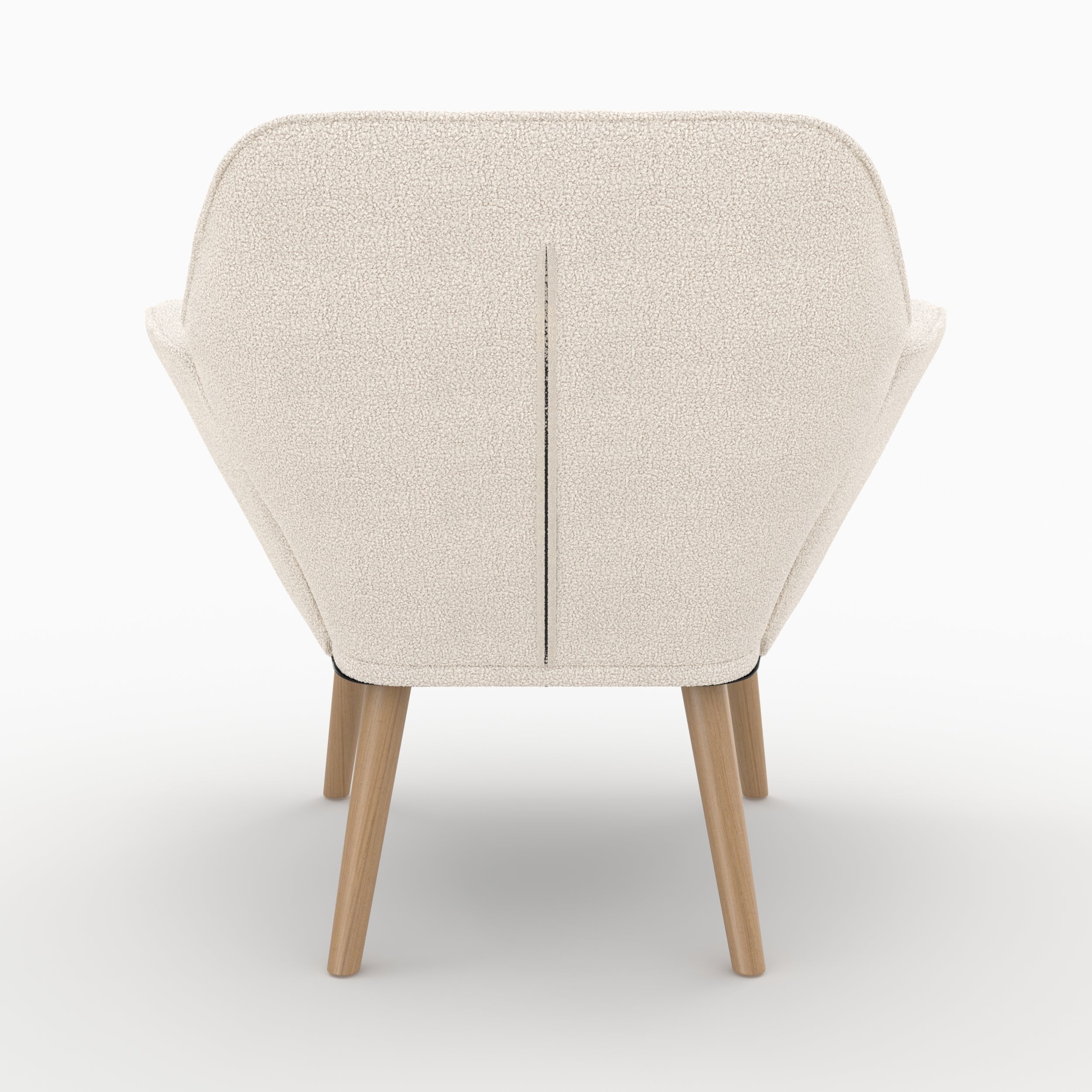 Simba - Fauteuil En Tissu Bouclé Blanc