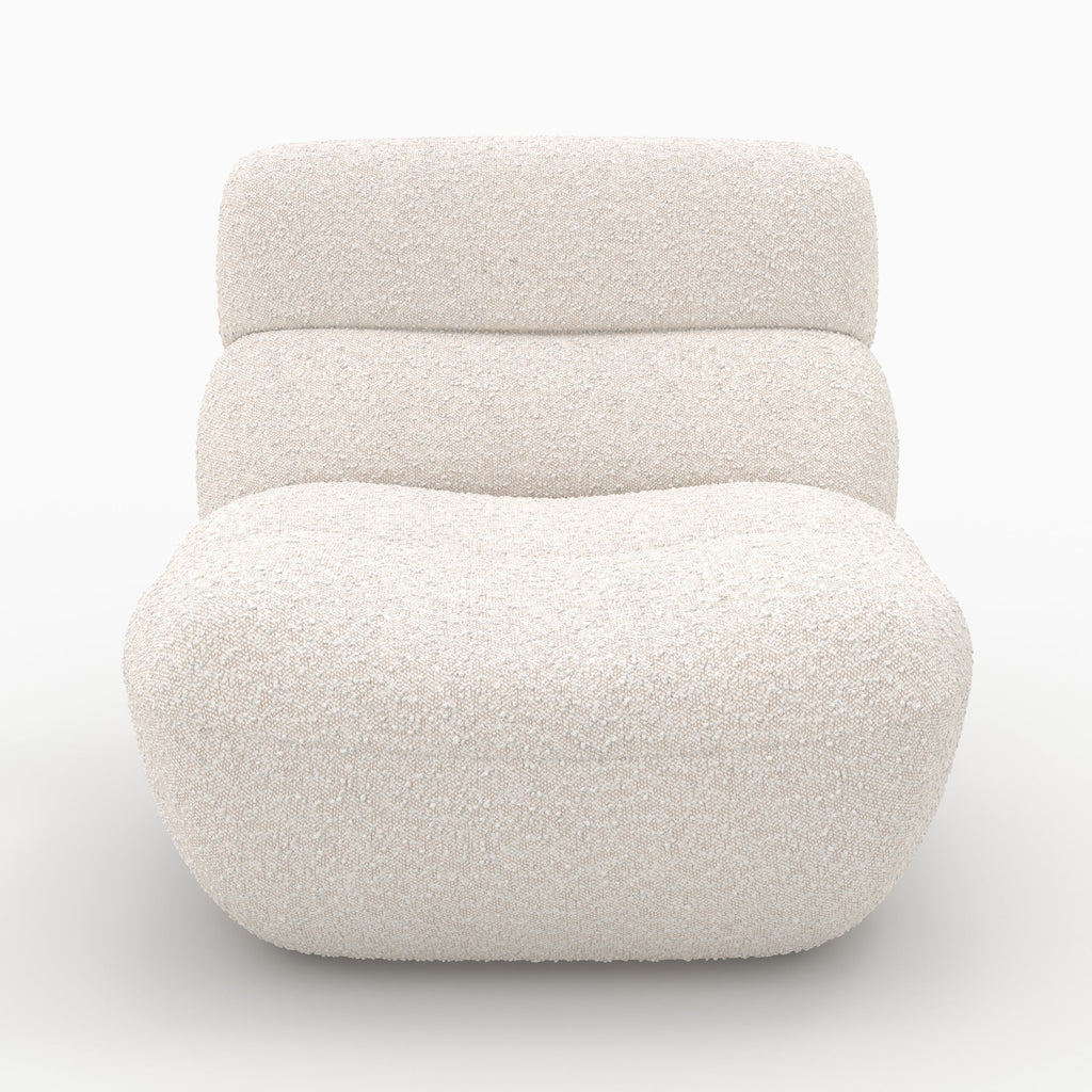 Teddy - Fauteuil En Tissu Bouclé Blanc