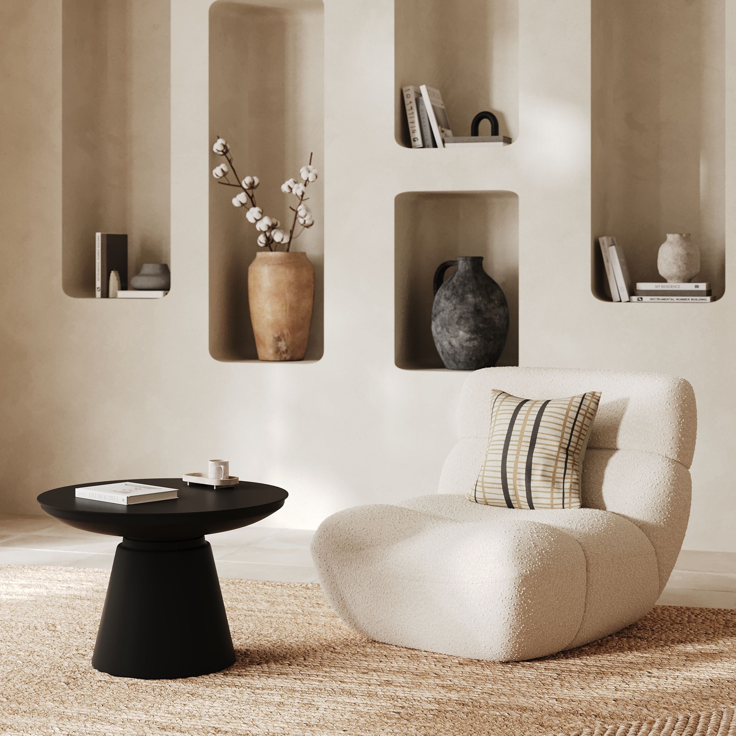 Teddy - Fauteuil En Tissu Bouclé Blanc