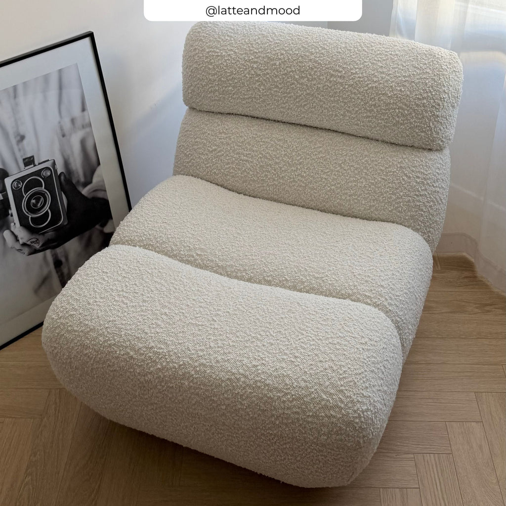 Teddy - Fauteuil En Tissu Bouclé Blanc