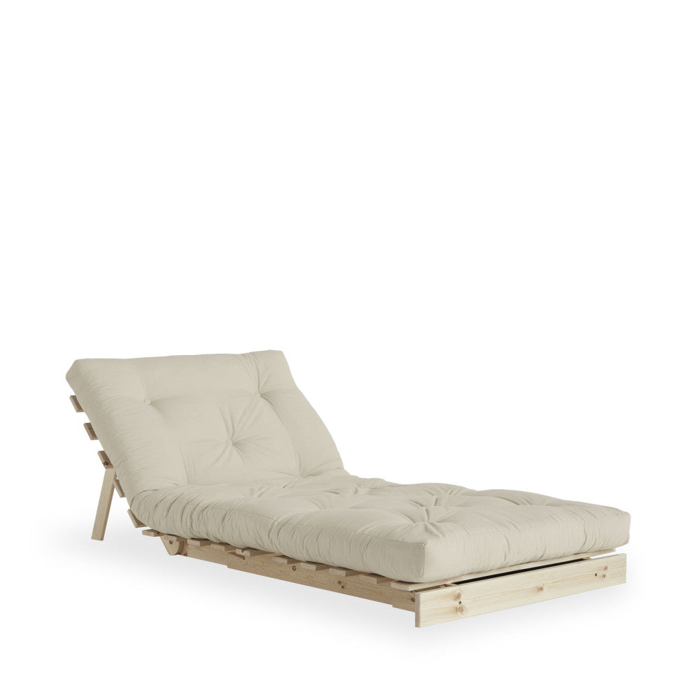 Roots - Poltrona trasformabile - Legno naturale e tessuto - Beige