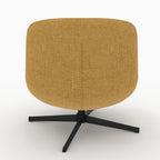 Elvis - Fauteuil Pivotant En Tissu Effet Velours Jaune Moutarde