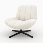 Elvis - Swivel Armchair In Off-White Bouclé Fabric