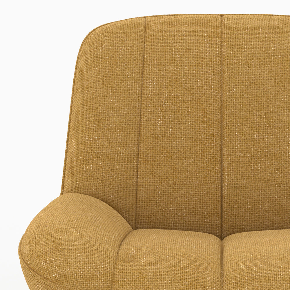 Elvis - Fauteuil Pivotant En Tissu Effet Velours Jaune Moutarde