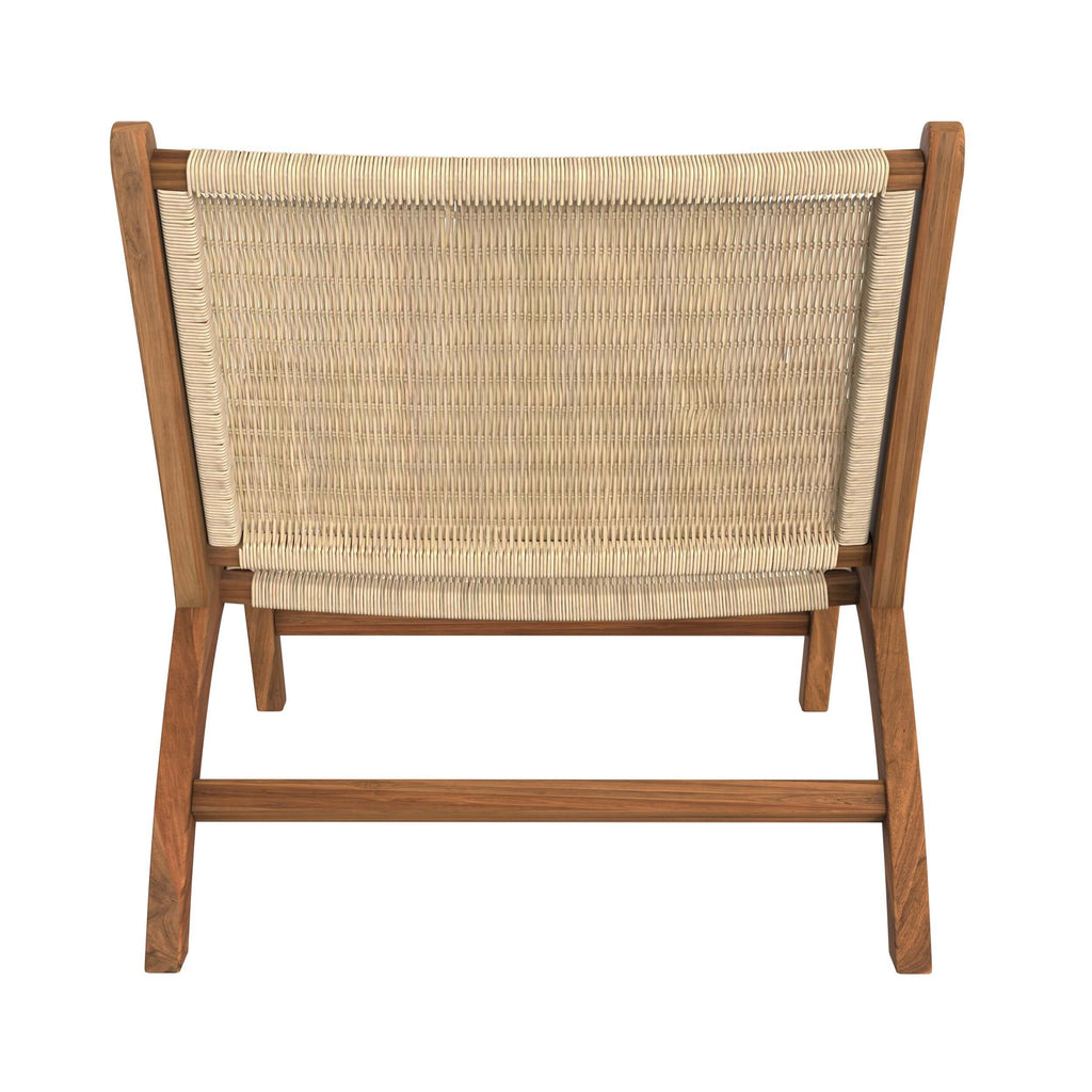 Kilka - Armchair In Teak Wood And Rattan Basket Weaving