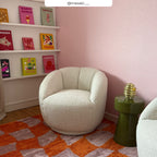 Ysé - Fauteuil En Tissu Bouclé Blanc