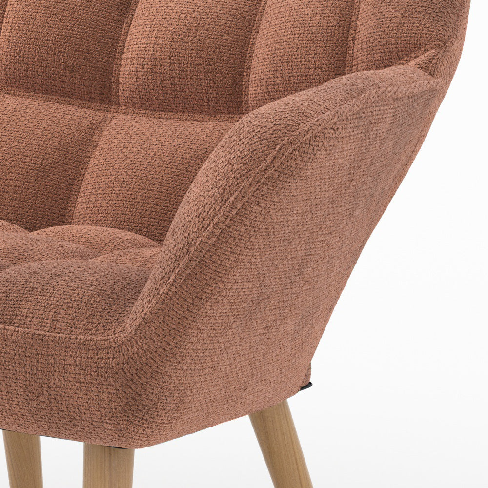Simba - Fauteuil En Tissu Rouge Ancien
