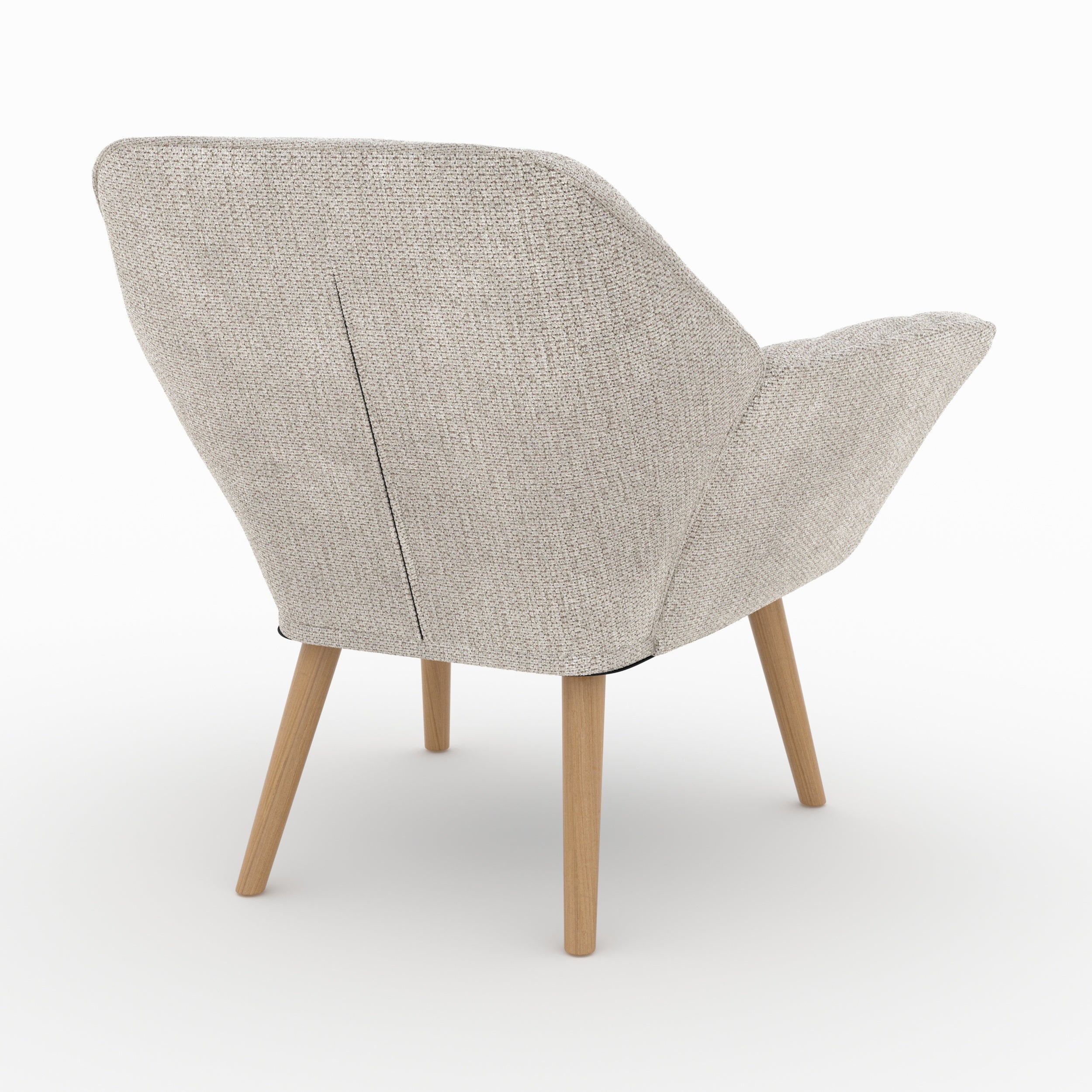 Simba - Fauteuil En Tissu Gris Clair Et Pieds En Bois