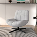 Elvis - Sillón giratorio de tela bouclé gris jaspeado