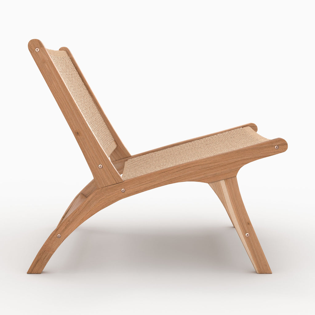Kilka - Fauteuil En Bois De Teck Et Cordage En Loom