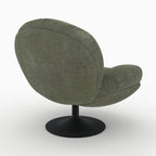 Ricci - Fauteuil Pivotant En Tissu Effet Velours Vert Kaki