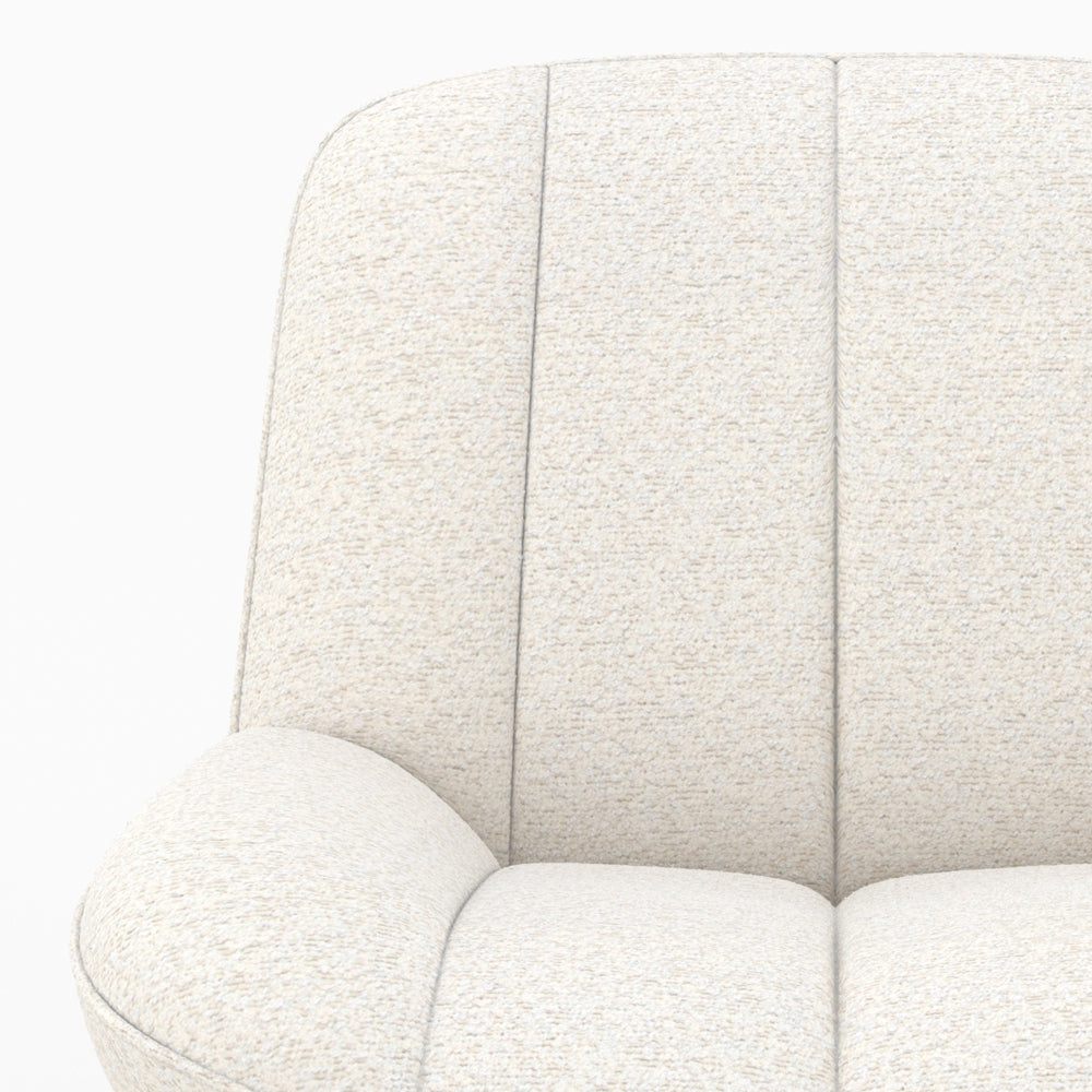 Elvis - Swivel Armchair In Off-White Bouclé Fabric