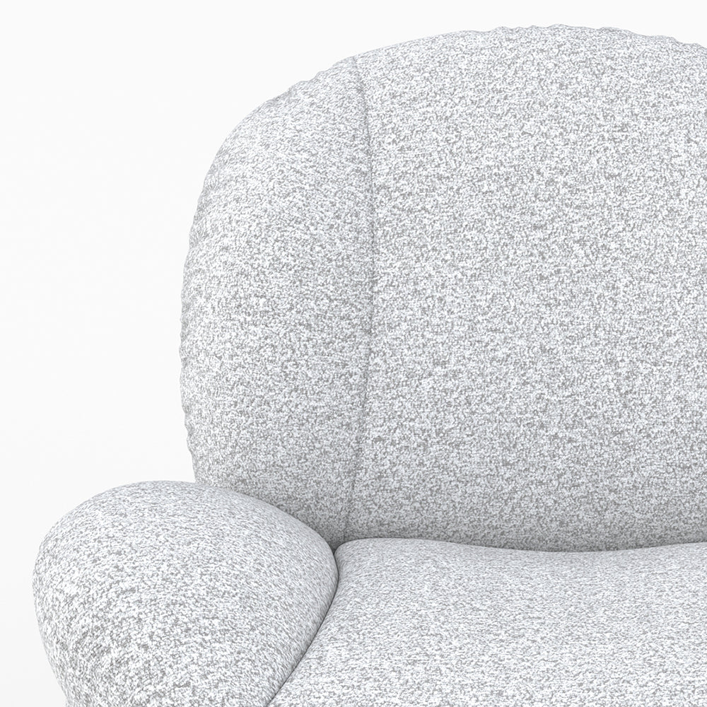 Ricci - Fauteuil Pivotant En Tissu Bouclé Gris Chiné