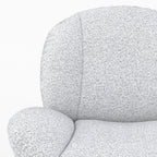 Ricci - Fauteuil Pivotant En Tissu Bouclé Gris Chiné