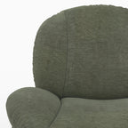 Ricci - Fauteuil Pivotant En Tissu Effet Velours Vert Kaki