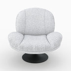 Ricci - Fauteuil Pivotant En Tissu Bouclé Gris Chiné