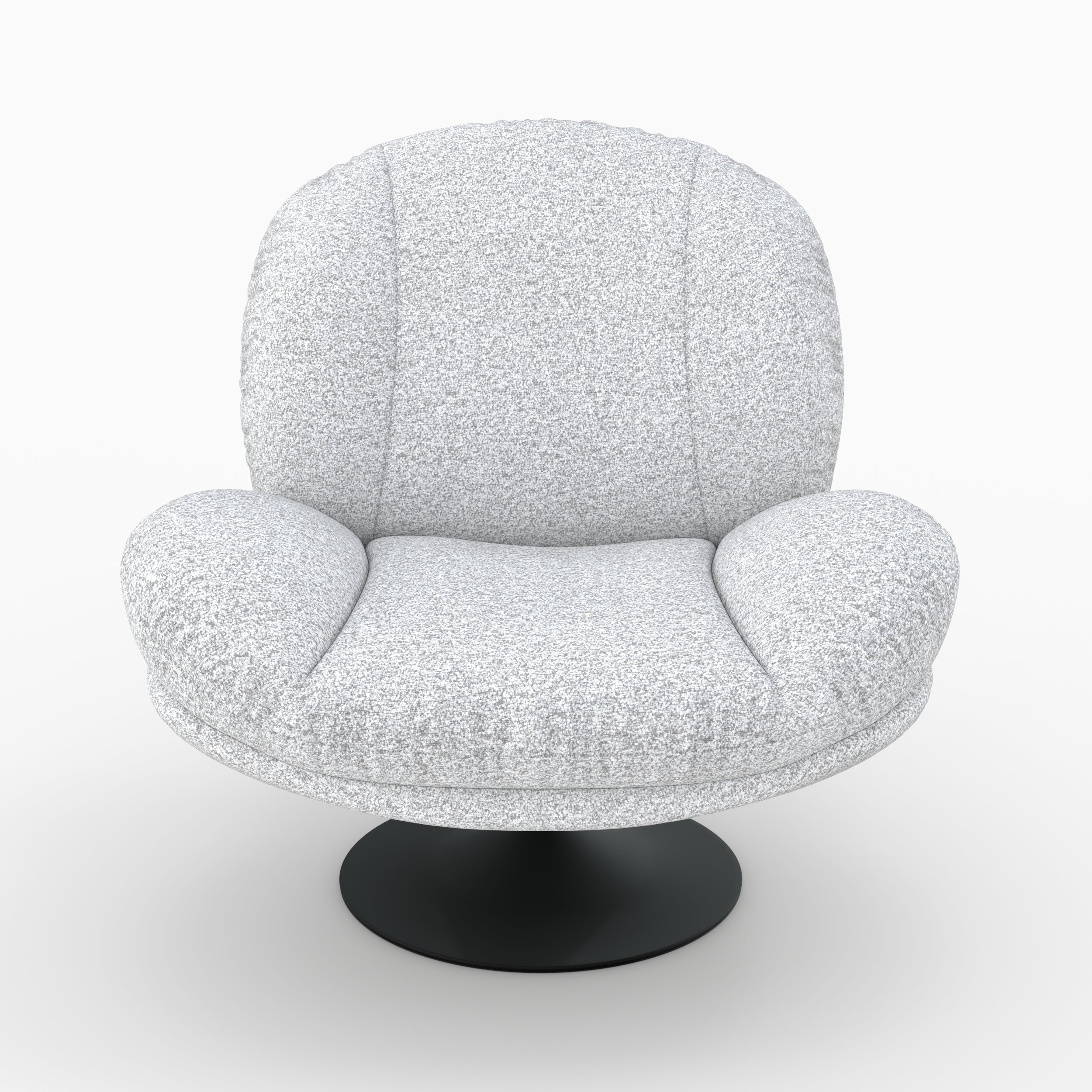 Ricci - Fauteuil Pivotant En Tissu Bouclé Gris Chiné