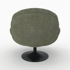Ricci - Fauteuil Pivotant En Tissu Effet Velours Vert Kaki