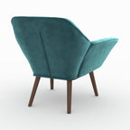Simba - Fauteuil En Velours Bleu Canard