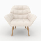Simba - Fauteuil En Tissu Bouclé Blanc
